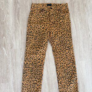 Mother The Mid-Rise Rider Leopard Ankle Jeans